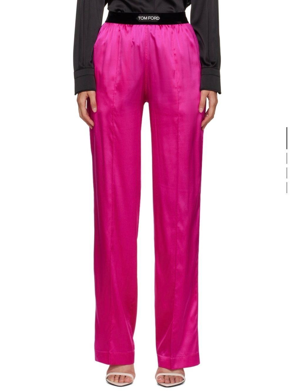 Tom Ford Hot Pink Satin Wide-Leg Pants